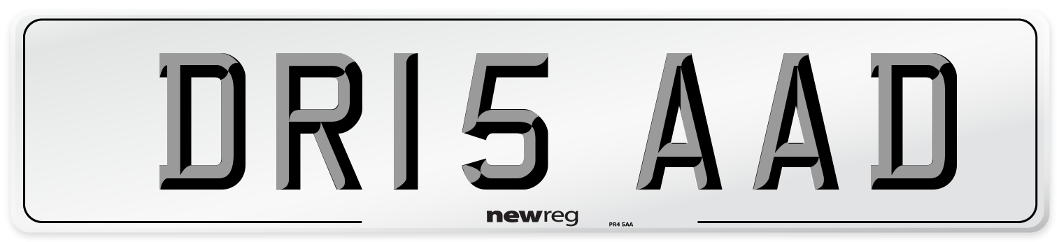 DR15 AAD Number Plate from New Reg